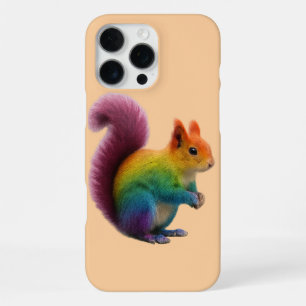 Coque iPhone 16 Pro Max Autocollant Écureuil à Fourrure Arc-en-Ciel Color