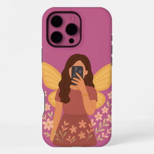 Coque iPhone 16 Pro Max Autocollant esthétique de selfie de fille fée