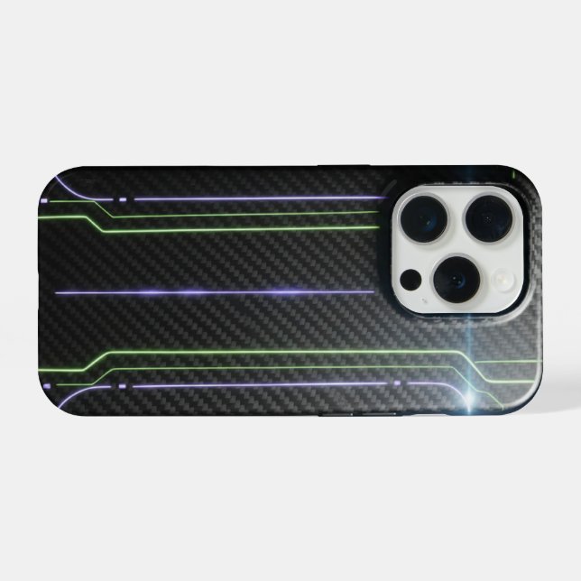Coque iPhone Autocollant iPhone 15 Pro Cyberpunk Glow - Néon Él (Verso Horizontal)
