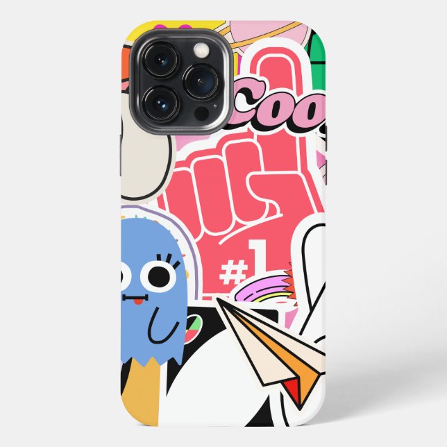 Coque iPhone Autocollants Cool Y2K  (Verso)