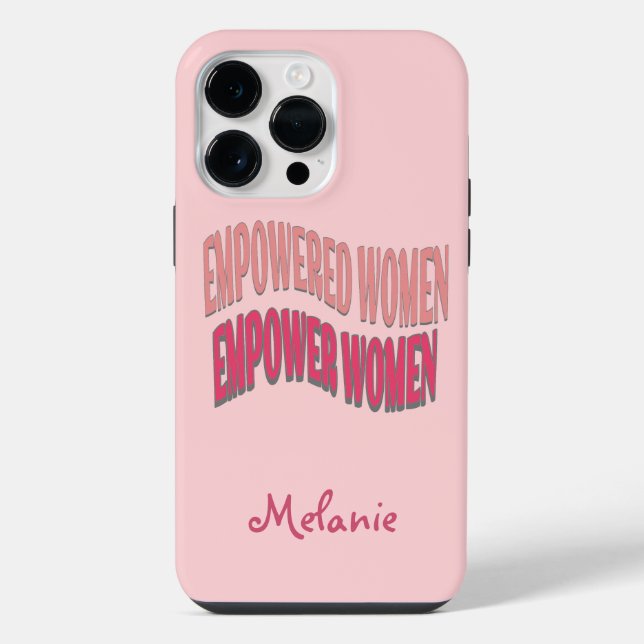 Coque iPhone Autonomisation des femmes Rose pêche Rouge (Verso)