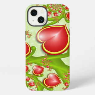 Etui iPhone 13 Avec beaucoup d'amour coeurs rouges jaunes Art fra