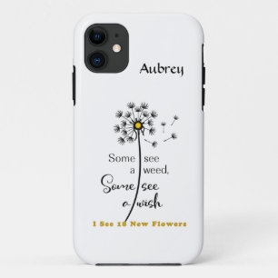 coque iphone avec Dandelion et message de soins