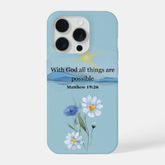 Coque iPhone 15 Pro Avec Dieu, tout est possible – Matthieu 19:26 C