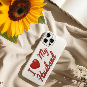 Coque iPhone avec texte rouge mignon 'J'aime mon m