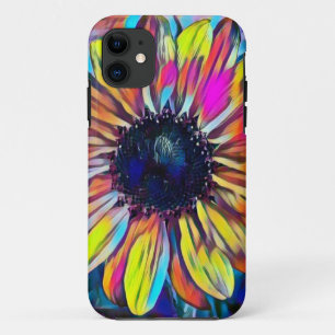 Coque iphone avec un design de tournesol vif