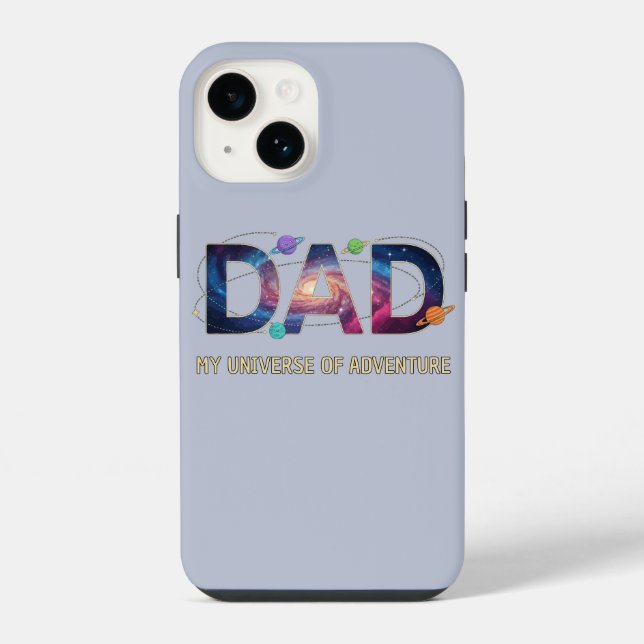 Coque iPhone Aventure Papa Univers Galactique (Verso)