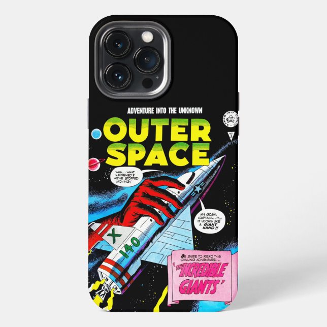 Coque iPhone Aventure Rétro de Science-Fiction Couverture de Ba (Verso)