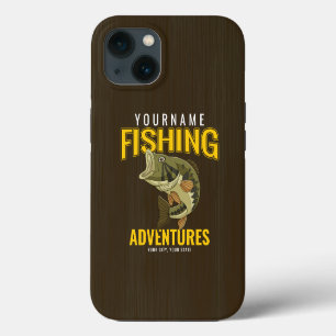 Etui iPhone 13 Aventures de pêche personnalisées Basse Pêcheur