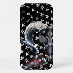 COQUE iPhone 16 PRO MAX AVERTISSEMENT DE DANGER BIOLOGIQUE ! CRÂNE