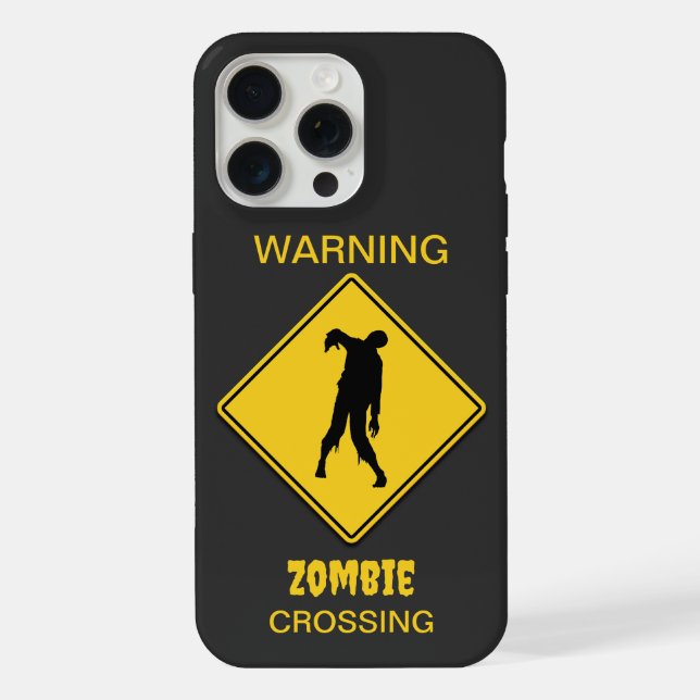 Coque iPhone Avertissement de zombie Halloween (Verso)