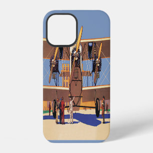 Coque iPhone 12 Avion biplan de voyage et de transport vintage