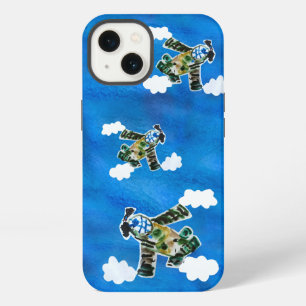 Etui iPhone 13 Avion de l'armée "Art par les enfants"