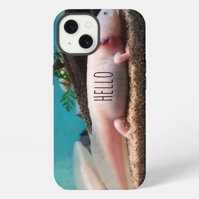 Coque iPhone Axolotl leuciste (Verso)