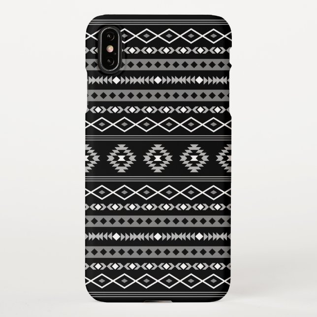 Coque iPhone Aztec blanc gris noir Motifs mélangés Motif (Dos)