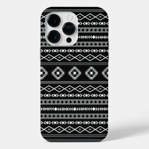 Coque Pour Pour iPhone 14 Pro Max Aztec blanc gris noir Motifs mélangés Motif
