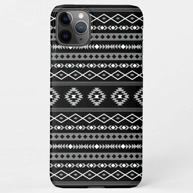 Coque iPhone Aztec blanc gris noir Motifs mélangés Motif (Dos)