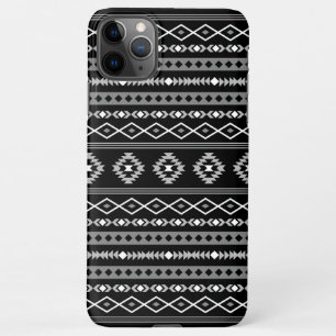 Coque iPhone 11Pro Max Aztec blanc gris noir Motifs mélangés Motif