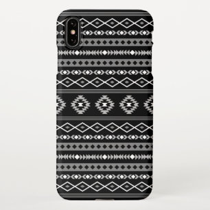 Coque iPhone XS Max Aztec blanc gris noir Motifs mélangés Motif