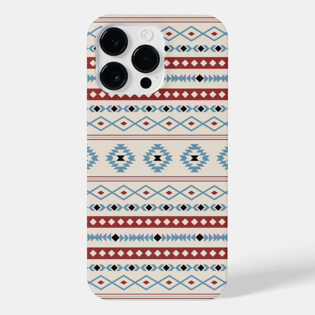 Coque iPhone Aztec Blue Red Black Cream Mixte Motifs Motif (Verso)