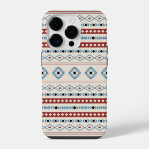 Coque Pour iPhone 14 Plus Aztec Blue Red Black Cream Mixte Motifs Motif