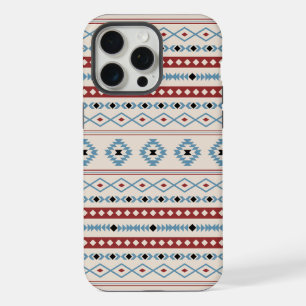Coque iPhone 15 Pro Max Aztec Blue Red Black Cream Mixte Motifs Motif