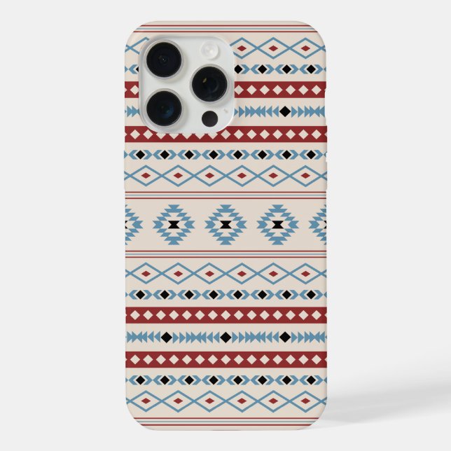 Coque iPhone Aztec Blue Red Black Cream Mixte Motifs Motif (Verso)
