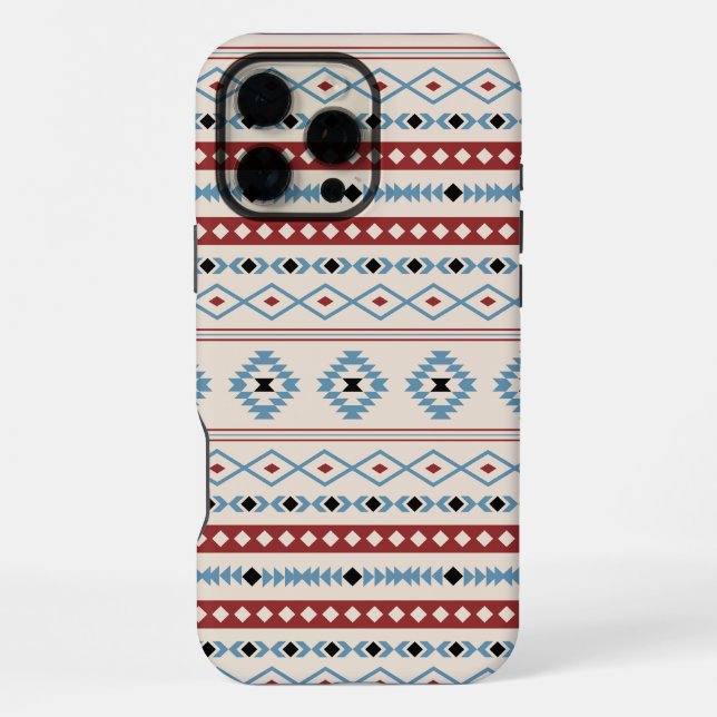 Coque iPhone Aztec Blue Red Black Cream Mixte Motifs Motif (Verso)