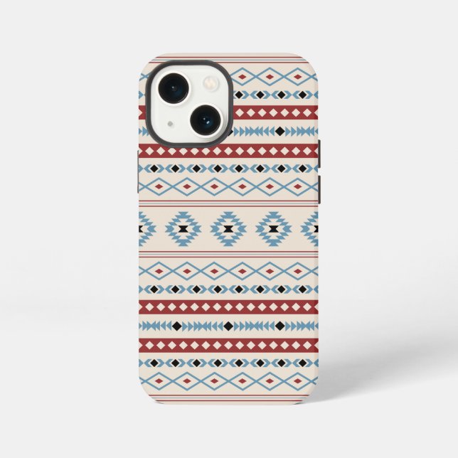 Coque iPhone Aztec Blue Red Black Cream Mixte Motifs Motif (Verso)