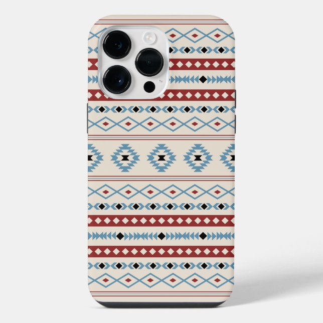 Coque iPhone Aztec Blue Red Black Cream Mixte Motifs Motif (Verso)