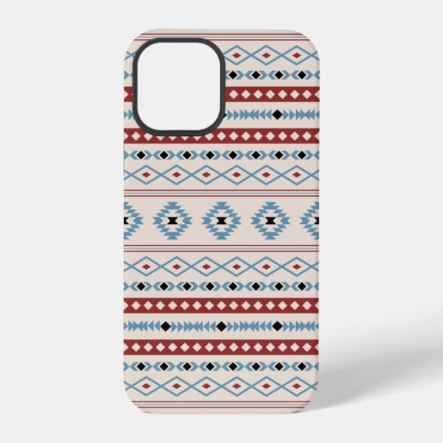 Coque iPhone Aztec Blue Red Black Cream Mixte Motifs Motif (Verso)