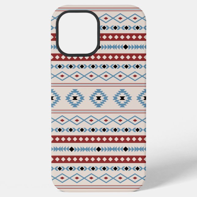 Coque iPhone Aztec Blue Red Black Cream Mixte Motifs Motif (Verso)