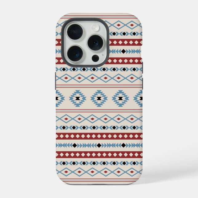 Coque iPhone Aztec Blue Red Black Cream Mixte Motifs Motif (Verso)