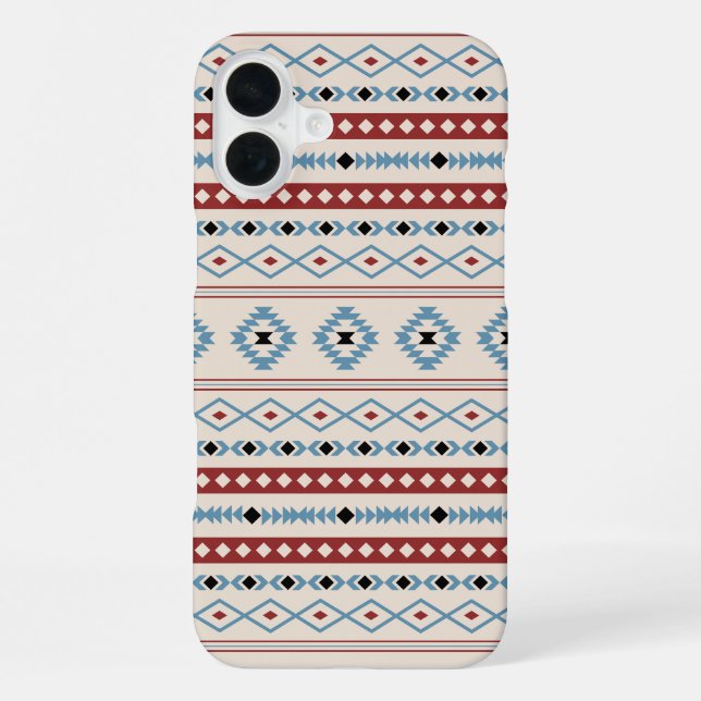 Coque iPhone Aztec Blue Red Black Cream Mixte Motifs Motif (Verso)