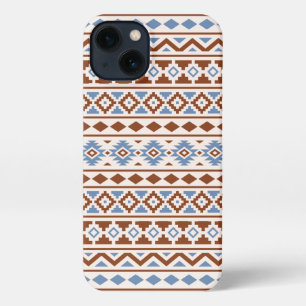 Etui iPhone 13 Aztec Essence Motif II Crème bleu rouille