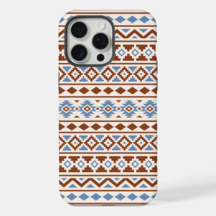 Coque iPhone 15 Pro Max Aztec Essence Motif II Crème bleu rouille