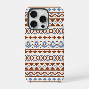 Coque iPhone 15 Pro Aztec Essence Motif II Crème bleu rouille