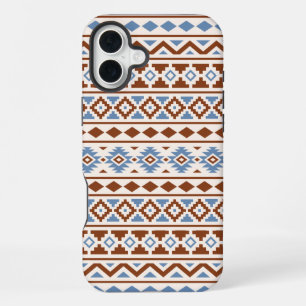 Coque iPhone 16 Plus Aztec Essence Motif II Crème bleu rouille