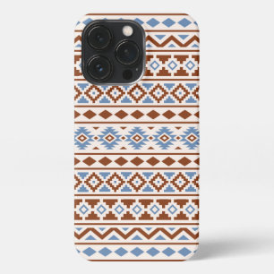 Etui iPhone 13 Pro Aztec Essence Motif II Crème bleu rouille