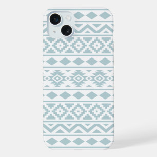 Coque iPhone 15 Plus Aztec Essence Ptn III Canard Bleu oeuf Blanc
