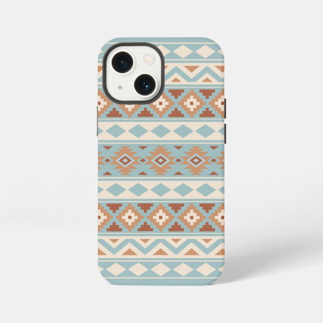 Coque iPhone Aztec Essence Ptn IIIb Blue Cream Terracottas (Verso)
