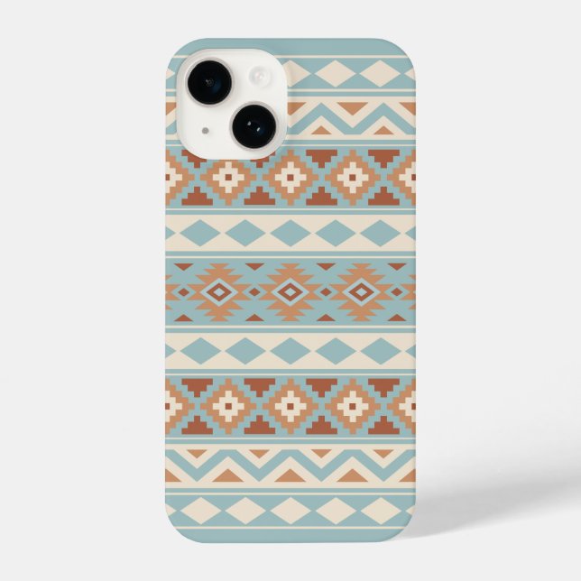 Coque iPhone Aztec Essence Ptn IIIb Blue Cream Terracottas (Verso)