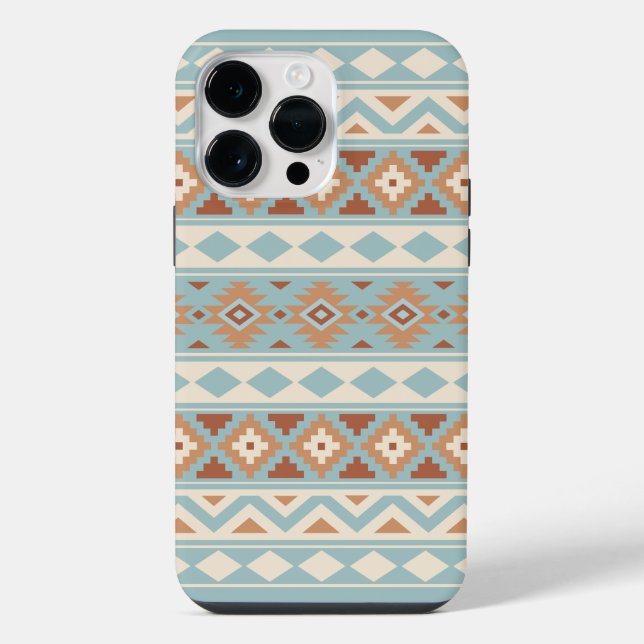 Coque iPhone Aztec Essence Ptn IIIb Blue Cream Terracottas (Verso)