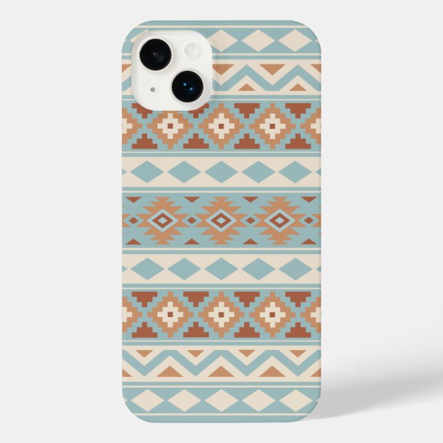 Coque iPhone Aztec Essence Ptn IIIb Blue Cream Terracottas (Verso)
