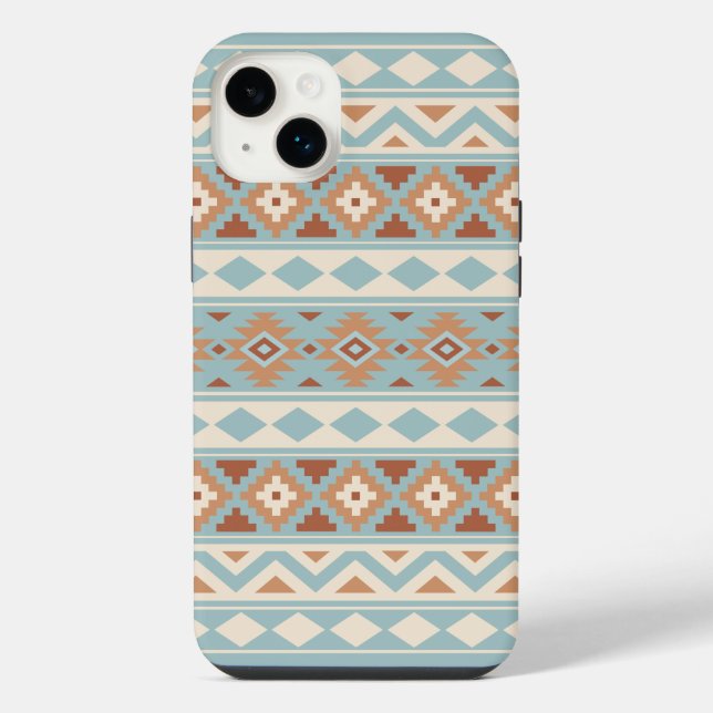 Coque iPhone Aztec Essence Ptn IIIb Blue Cream Terracottas (Verso)