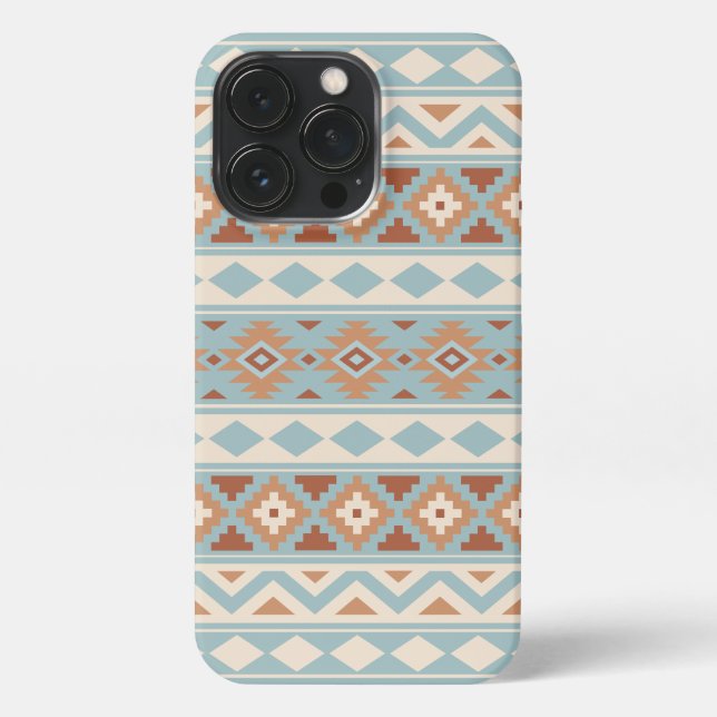 Coque iPhone Aztec Essence Ptn IIIb Blue Cream Terracottas (Verso)