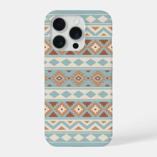 Coque iPhone 15 Pro Aztec Essence Ptn IIIb Blue Cream Terracottas