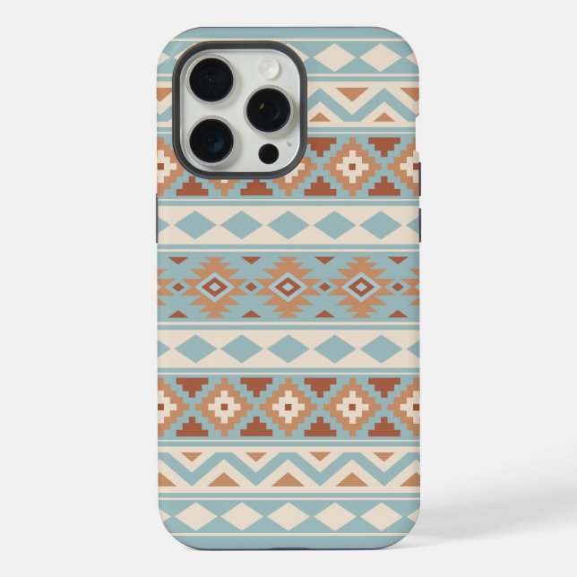 Coque iPhone Aztec Essence Ptn IIIb Blue Cream Terracottas (Verso)