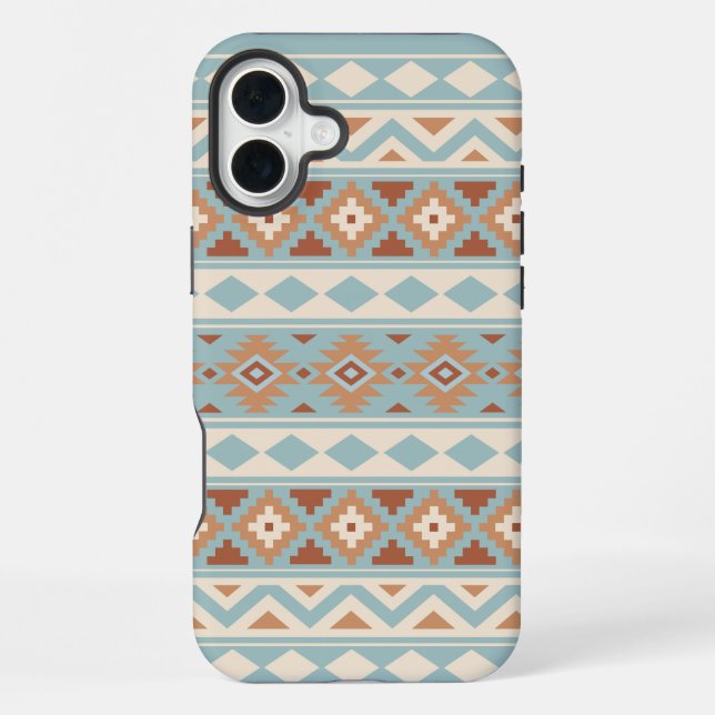 Coque iPhone Aztec Essence Ptn IIIb Blue Cream Terracottas (Verso)