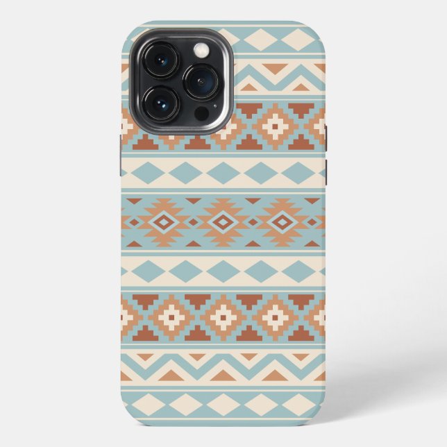 Coque iPhone Aztec Essence Ptn IIIb Blue Cream Terracottas (Verso)